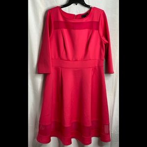 Lane Bryant Pink Mesh Trim Dress Sz 14/16!
